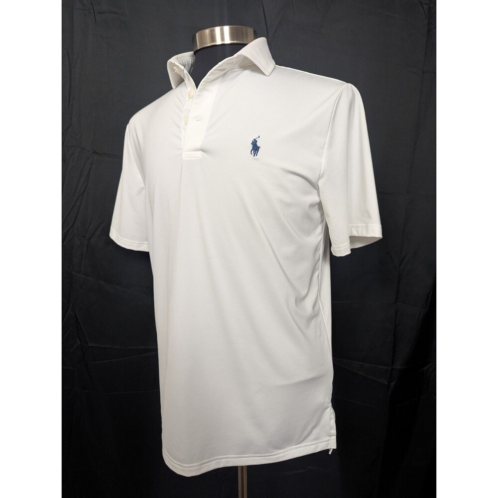 RLX Golf Ralph Lauren Black Label All White Preformance Polo Size Small